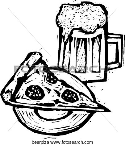 Clipart Of Beer   Pizza Beerpiza   Search Clip Art Illustration