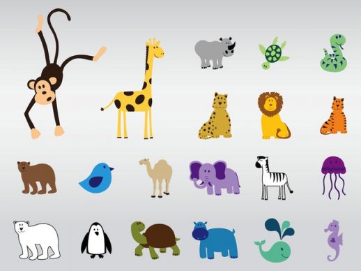 Cute Animals Vector   Ai Pdf   Free Graphics Download