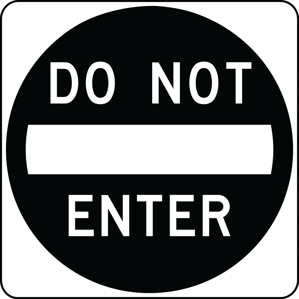Do Not Enter Black And White   Clipart Etc