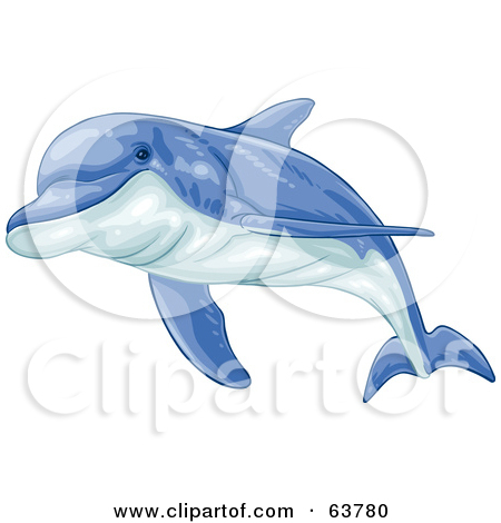 Free  Rf  Clipart Illustration Of A Swimming Blue Dolphin By Tonis Pan