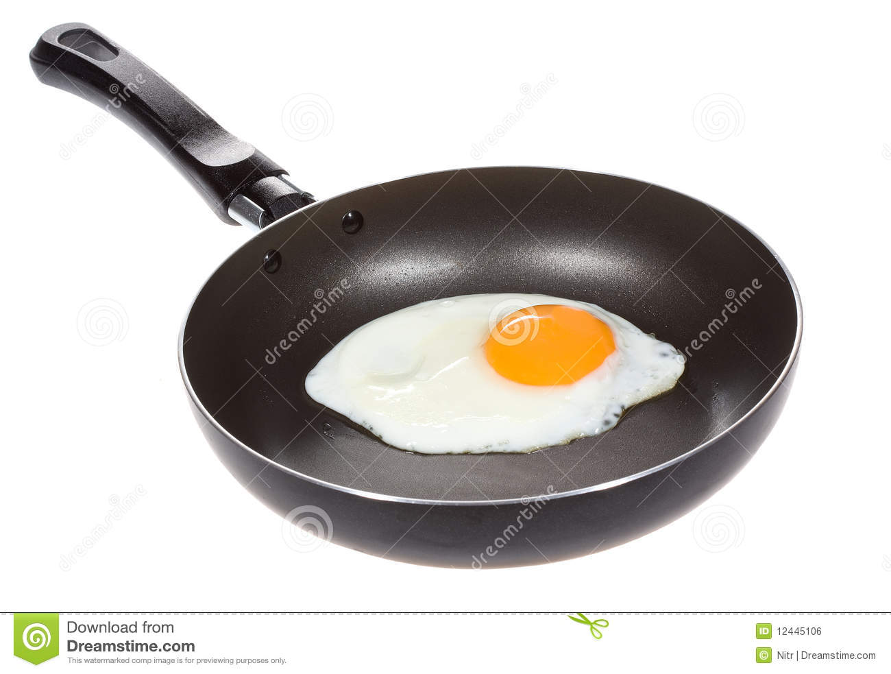 Fried Egg In A Frying Pan Royalty Free Stock Image   Image  12445106