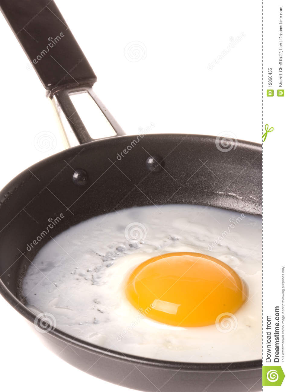 Frying Pan With Egg Isolated Royalty Free Stock Photo   Image