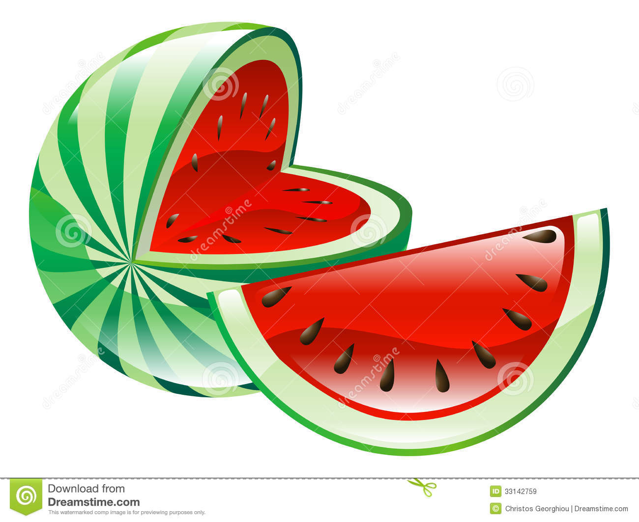 Illustration Of Watermelon Fruit Icon Clipart Royalty Free Stock