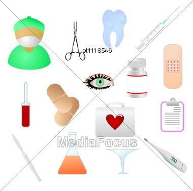 Image With Medical Supplies First Aid Kit Royalty Free Clipart Image