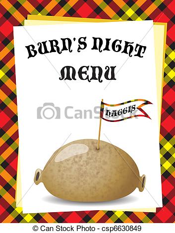 Menu Template For A Burns Night Dinner    Csp6630849   Search Clip