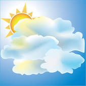 Mostly Cloudy With Sun Weather Icon   Royalty Free Clip Art