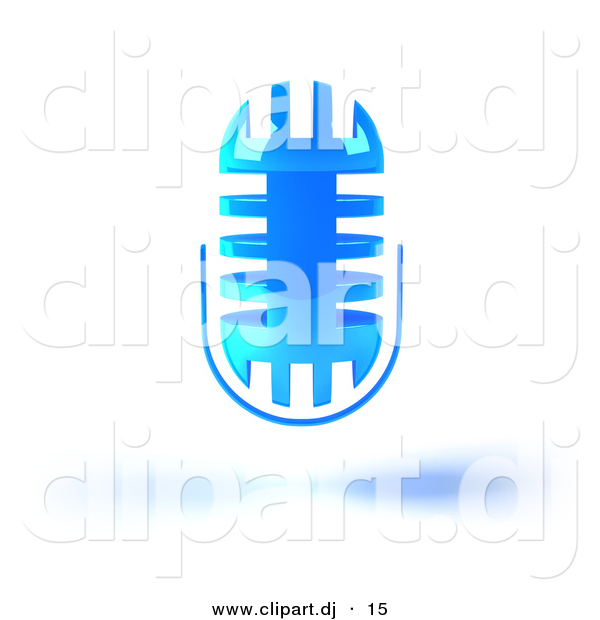 Of A Neon Blue Floating Microphone Music Clip Art Julos