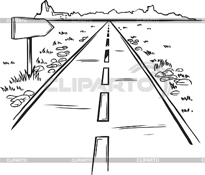 Showing Gallery For Straight Road Clipart Black And White