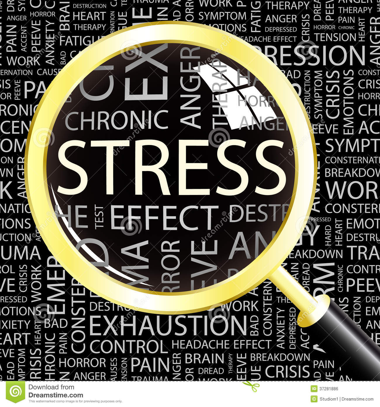 Stress  Word Cloud Illustration  Tag Cloud Concept Collage
