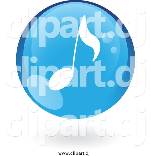 Vector Clipart Of A Floating Blue Music Note Icon By Cidepix    13109