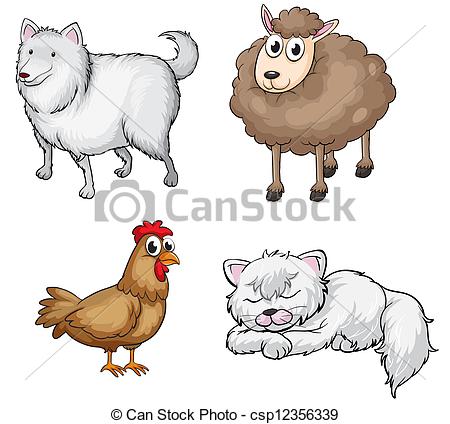 Vectors Of Land Animals   Illustration Of Land Animals On A White