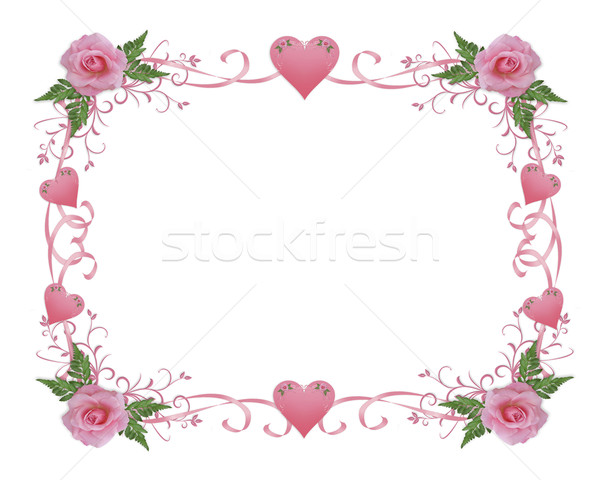 Wallpaper Borders On Stock Photo Wedding Invitation Border Pink Roses