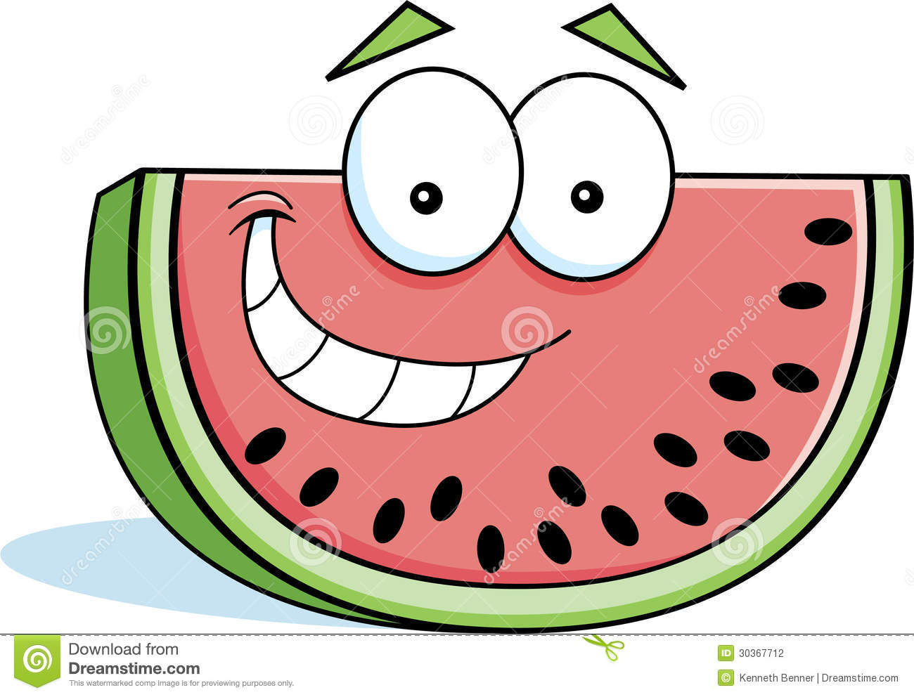 Watermelon Seed Cartoon Cartoon Watermelon Illustration Smiling Slice