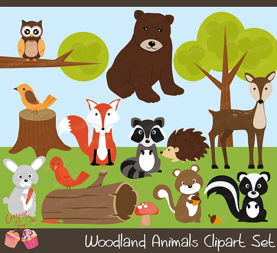 Wood Land Animals Clipart Set By 1everythingnice On Etsy