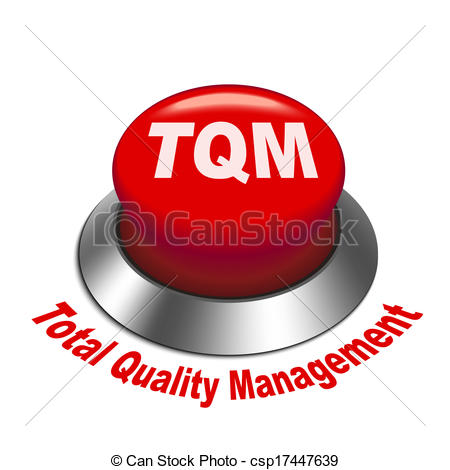 3d Illustration Of Tqm Total Quality Management Button Isolated White