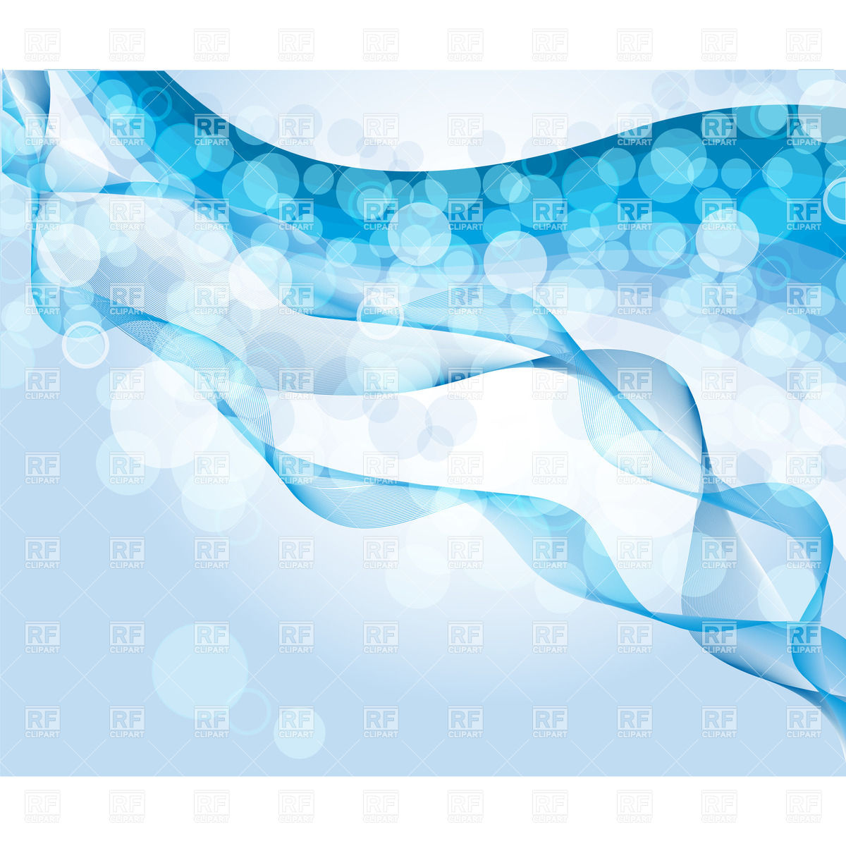 Abstract Blue Wavy Background With Bubbles And Lights Download
