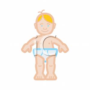 Baby In A Diaper Clipart