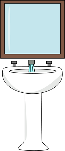 Bathroom Sink With Running Water And Mirror Clip Art   Bathroom Sink    