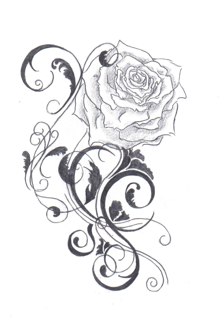 Black And White Rose Tattoos Designstattoo Designs Rose Black And    