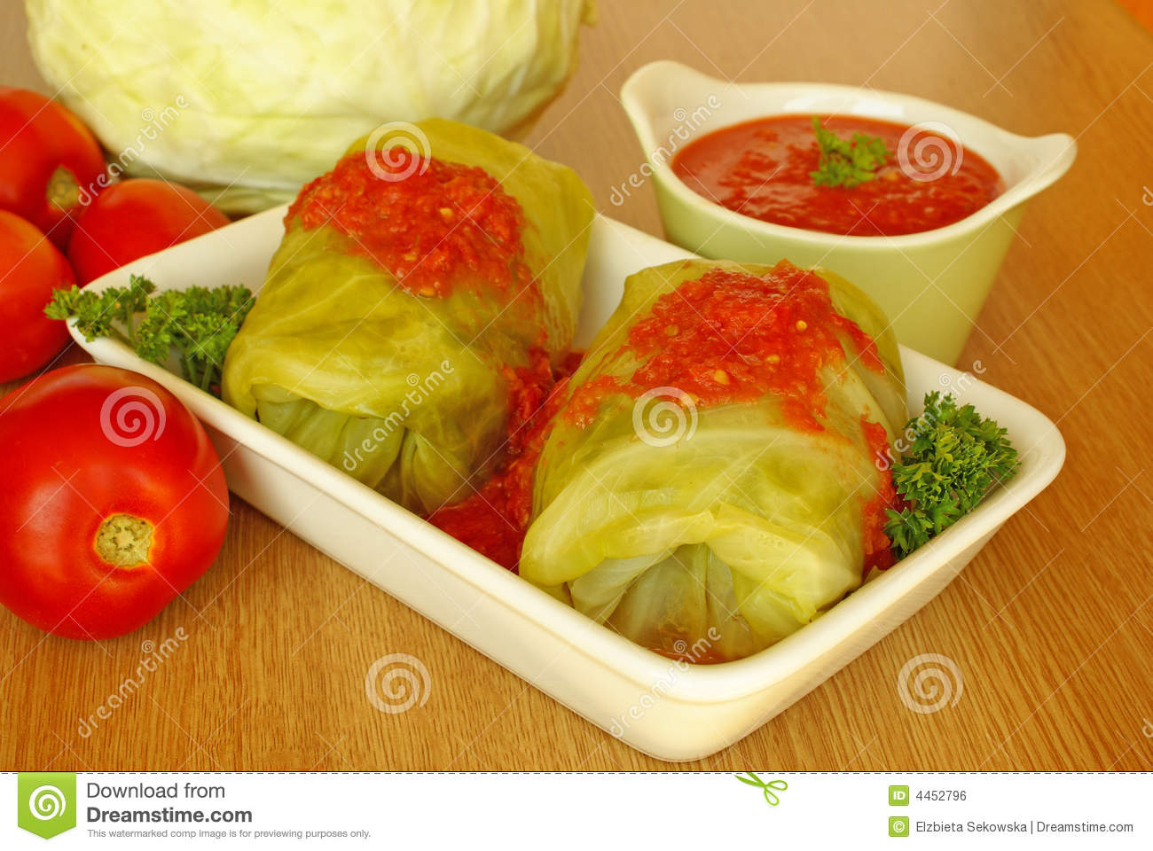 Cabbage Rolls Are Made With Cabbage Leaves Filled With Ground Meat And