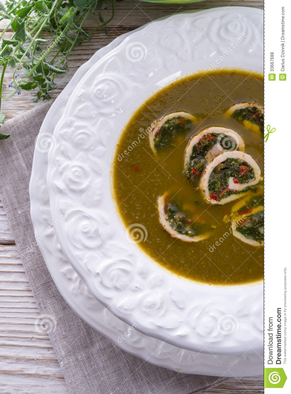Cabbage Soup With Meat Rolls Royalty Free Stock Photos   Image