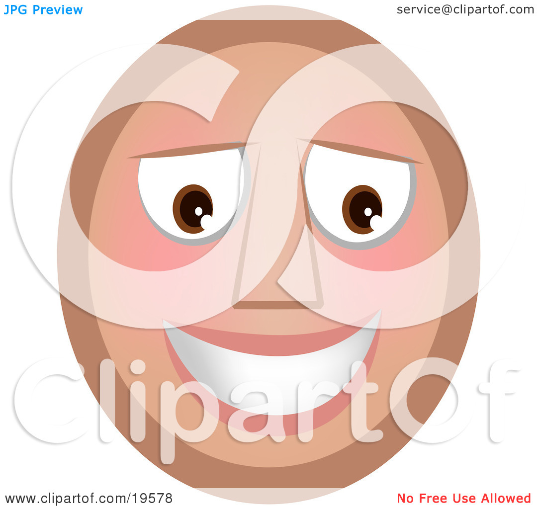Clipart Illustration Of A Slightly Flushed Blushing Emoticon Face