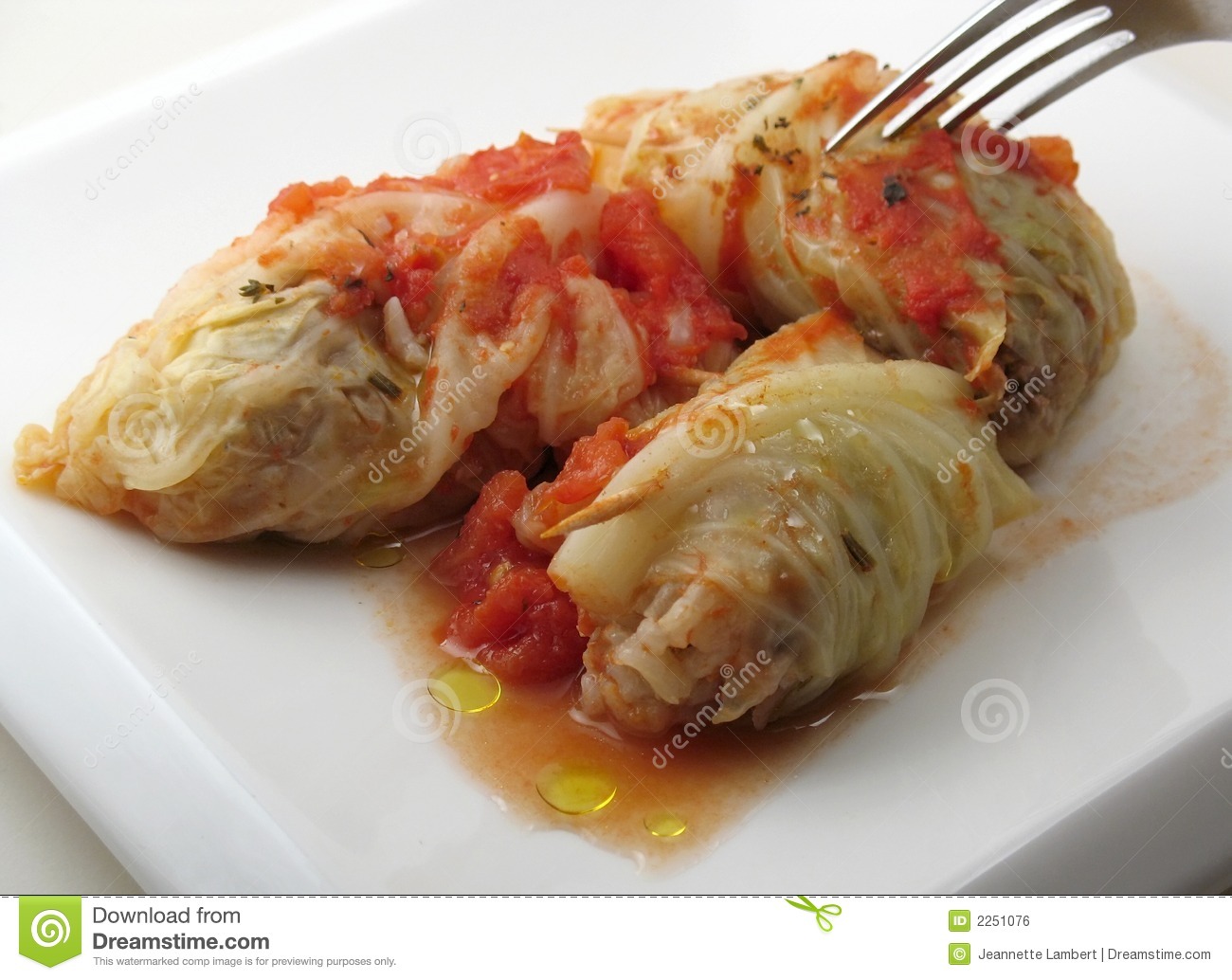 Fork In Cabbage Rolls Royalty Free Stock Image   Image  2251076