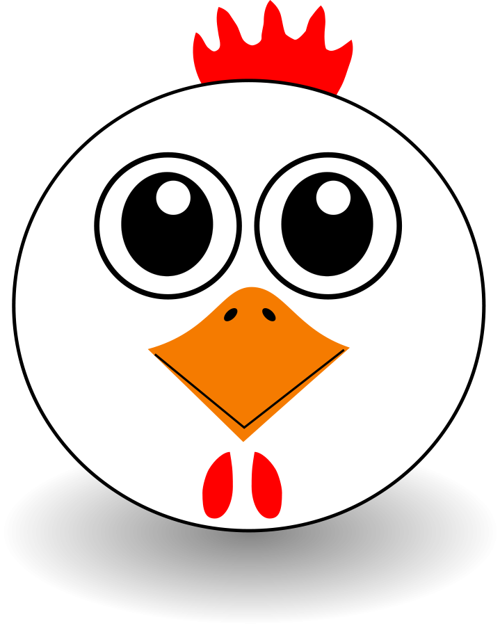 Funny Chicken Face Cartoon Clipart Large Size