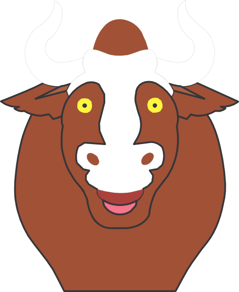 Happy Bull Face Clip Art At Clker Com   Vector Clip Art Online    