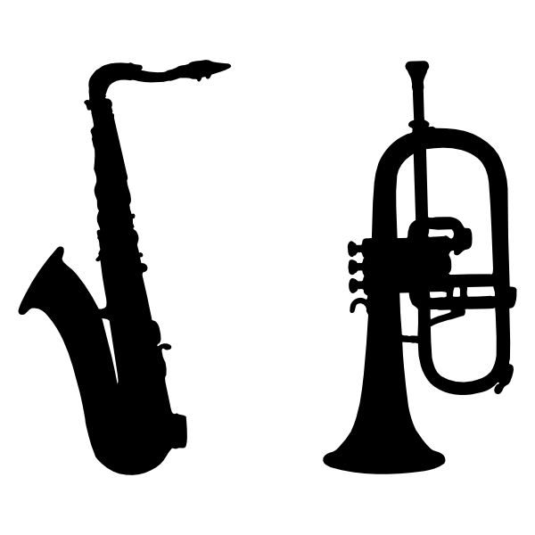 Here Are Silhouettes Of A Saxophone And A Trumpet By Request