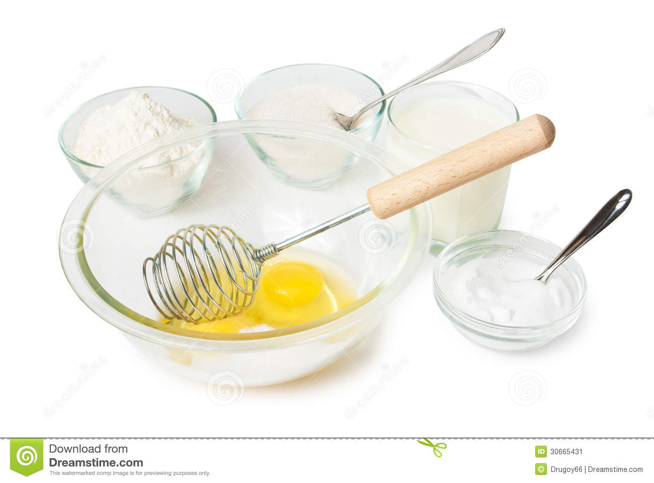 Ingredients Cooked To Dough For Pancakes  Mix Eggs With Sugar