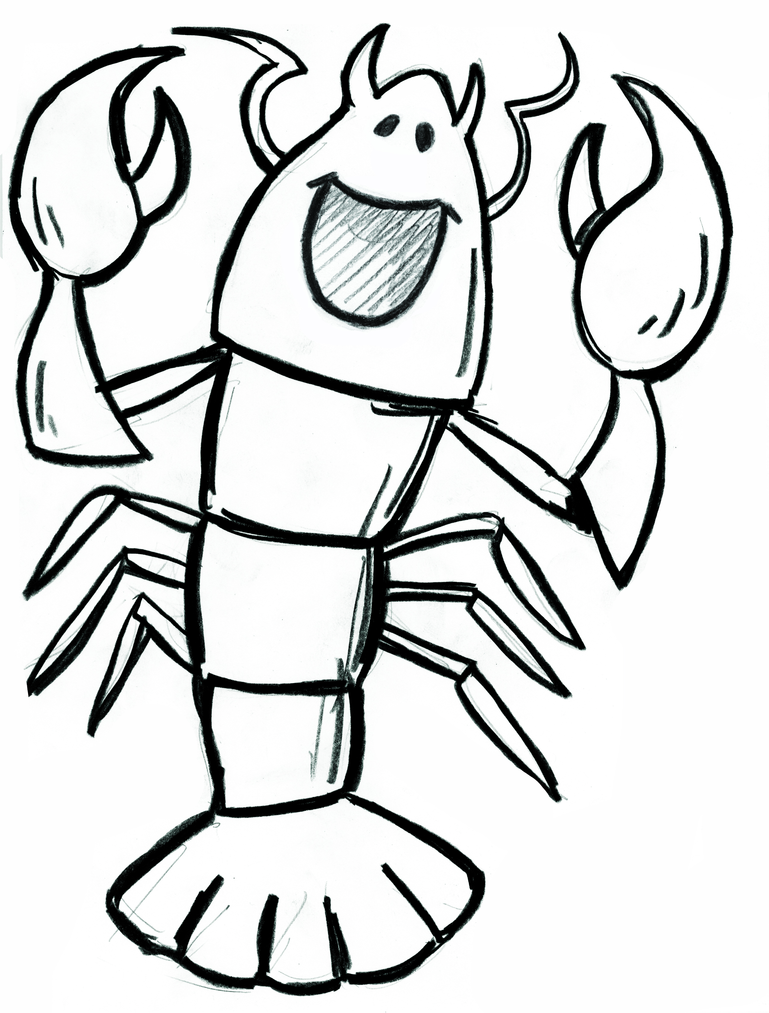 Lobster Feather Pen And Ink Clipart