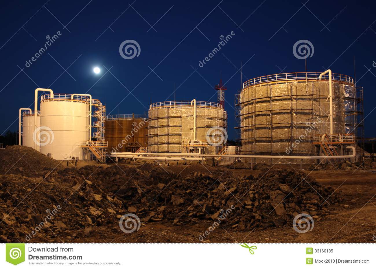 Oil Reservoir Construction Energetics Gas Night Oil Overpass Petroleum