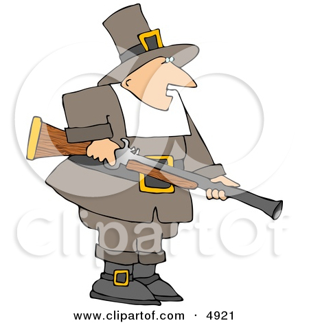 Pilgrim Man Hunting For Wild Turkey Clipart By Djart  4921