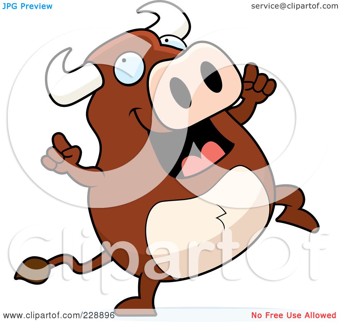 Royalty Free  Rf  Clipart Illustration Of A Happy Bull Dancing By Cory
