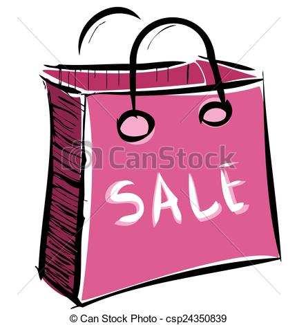 Sale Bag Icon  Sketch Vector Illustration In Doodle Style