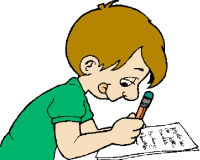 School Clipart Boy Writting