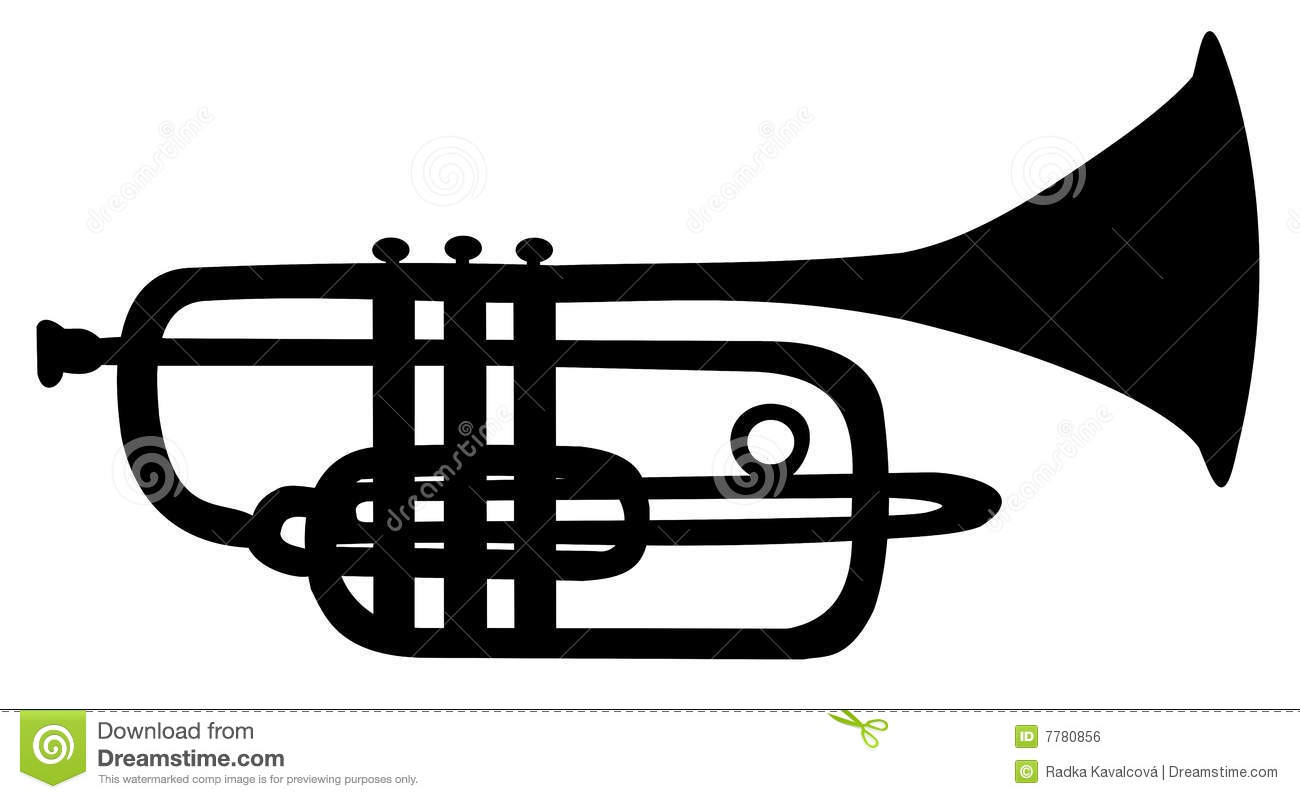 Silhouette Of Trumpet Royalty Free Stock Image   Image  7780856
