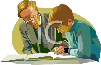 Teacher Helping A Student   Royalty Free Clip Art Image