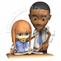 Teacher Helping Student Animated Clipart