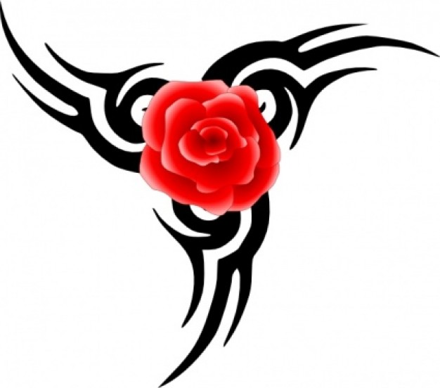 Tribal Tattoo Rose Clipart   Pobierz Za Darmo Wektor