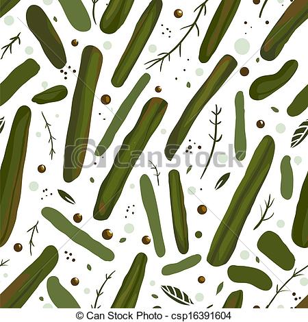 Vector Clipart Of Green Canned Spicy Beans Seamless Pattern   Vector    