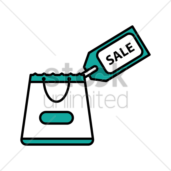 Vector Illustration   Shopping Bag With Sale Tag