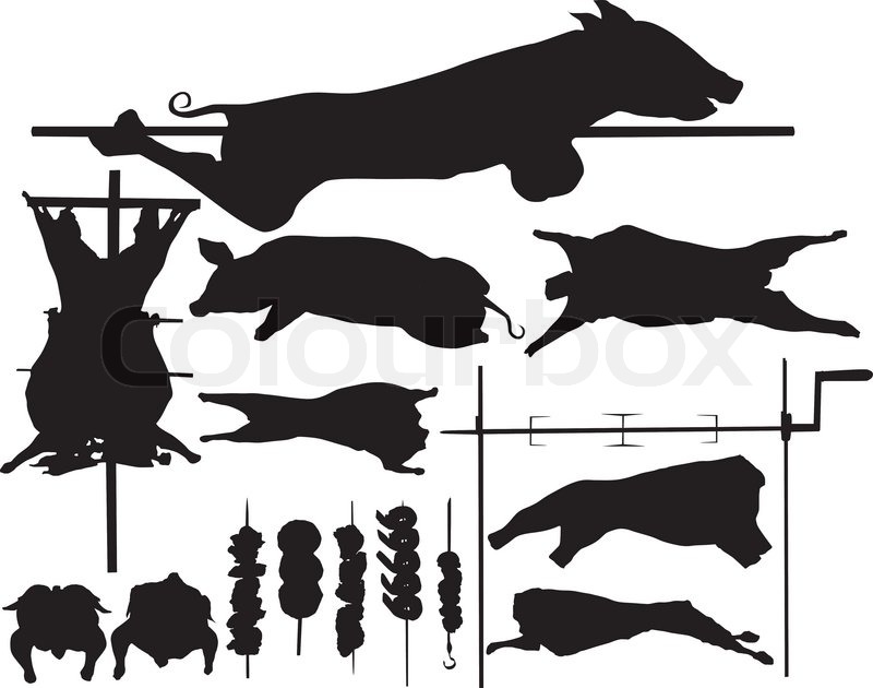 Vector Of  Barbecue  Bbq  Related Objects Vector Silhouettes On