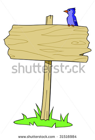 Blank Wood Sign With A Bird Perched On Top  Stock Photo 31516984    