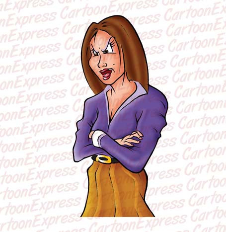 Cartoon Vector Illustration Woman Angry