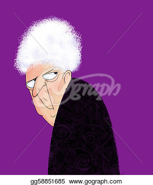 Clipart   Angry Old Lady  Stock Illustration Gg58851685