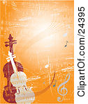 Clipart Illustration Of A Violin And Viola Or Cello Standing Upright