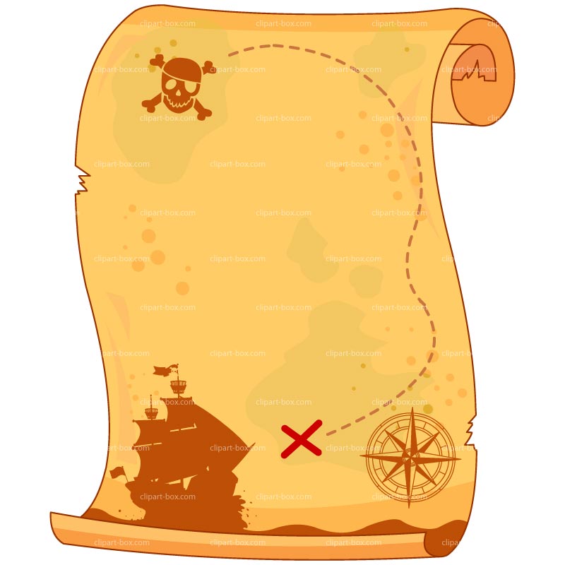 Clipart Pirate Scroll Map   Royalty Free Vector Design