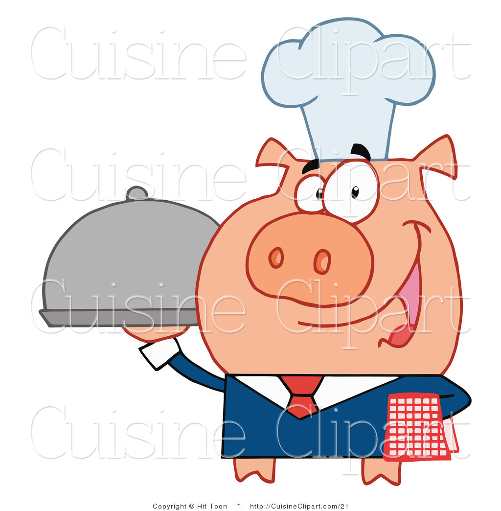 Cuisine Vector Clipart Of A Chef Waiter Pig By Hit Toon    21